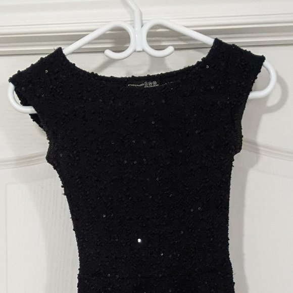 UK6 (XS) Navy Blue Mini Dress with Sequin Sparkles - Picture 3 of 5